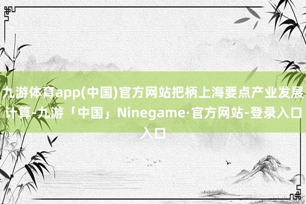 九游体育app(中国)官方网站把柄上海要点产业发展计算-九游「中国」Ninegame·官方网站-登录入口