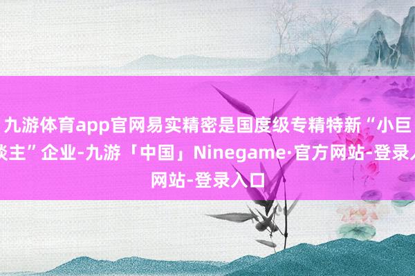 九游体育app官网易实精密是国度级专精特新“小巨东谈主”企业-九游「中国」Ninegame·官方网站-登录入口