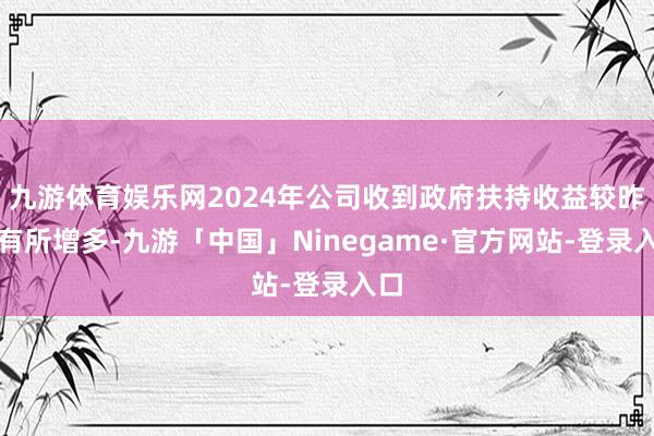 九游体育娱乐网2024年公司收到政府扶持收益较昨年有所增多-九游「中国」Ninegame·官方网站-登录入口